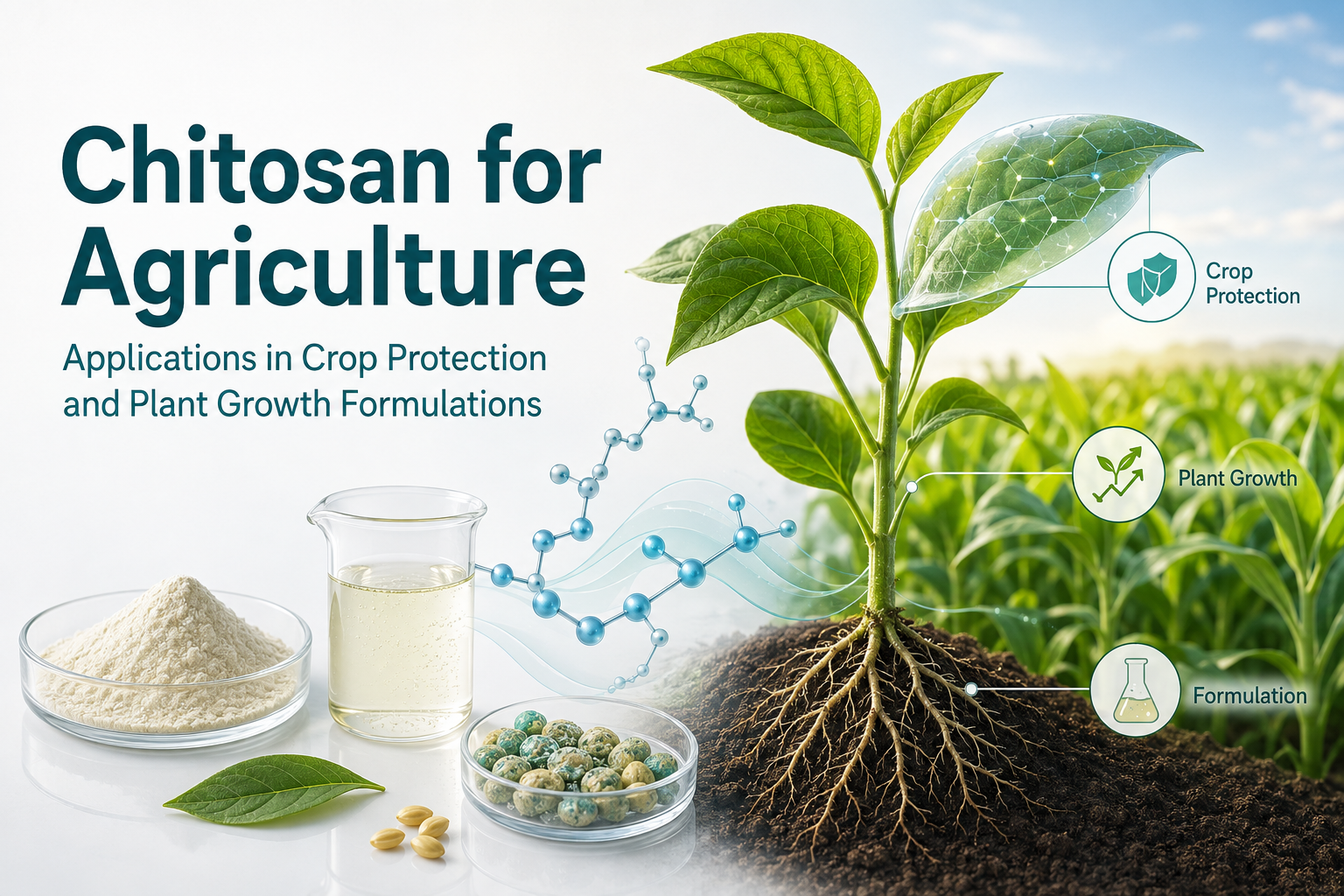 Chitosane pour l'agriculture : applications dans les formulations pour la protection des cultures et la croissance des plantes