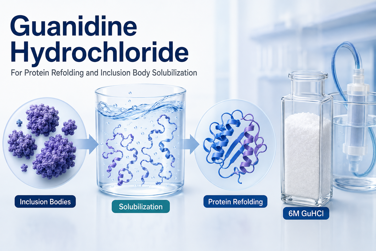 Chlorhydrate de guanidine pour le repliement des protéines et la solubilisation du corps d'inclusion