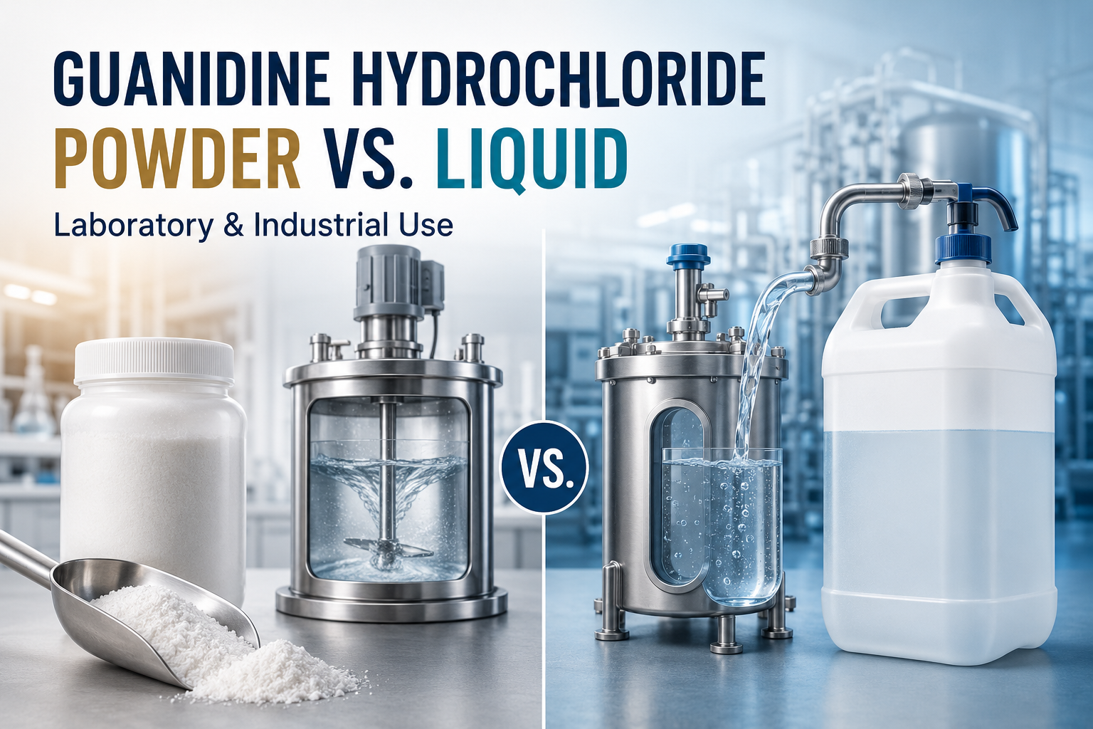 Poudre de chlorhydrate de guanidine ou liquide : quelle forme convient à une utilisation en laboratoire et industrielle ?
